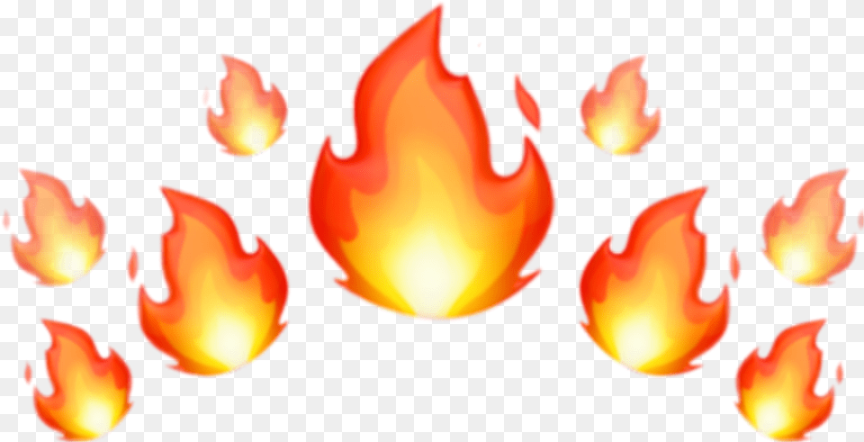 Fire Emoji Filter Orange Crown Transparent, Flame Png