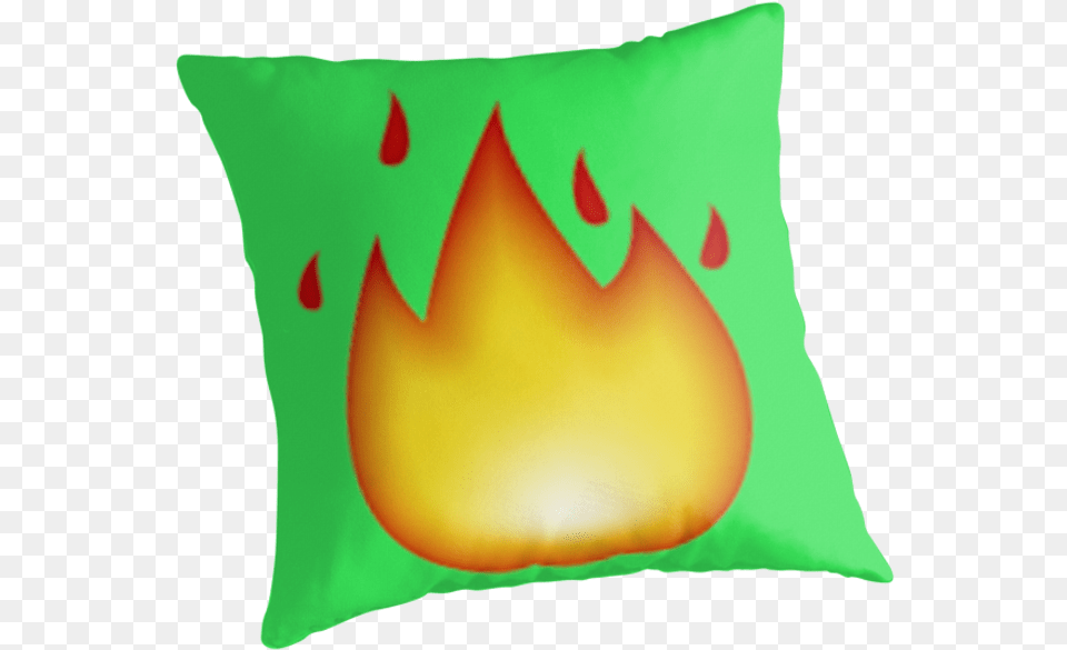 Fire Emoji Transparent Cushion, Home Decor, Pillow, Baby, Person Png