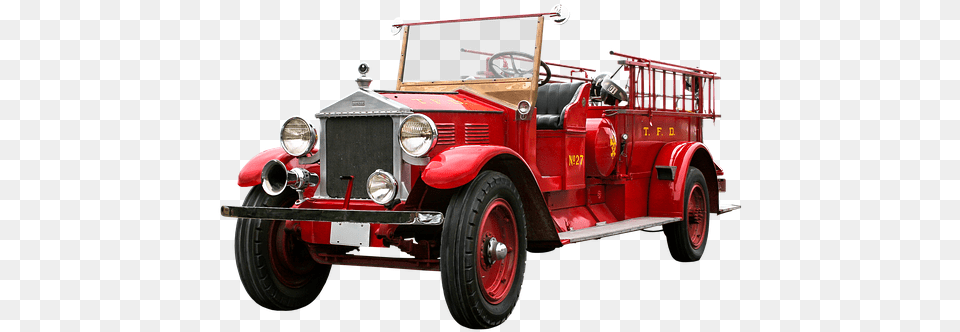 Fire Engine Vintage Old Fire Truck Clipart, Transportation, Vehicle, Fire Truck, Machine Png Image