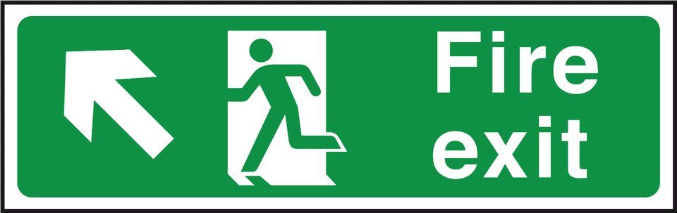 Fire Exit Sign Up Lefttitle Fire Exit Left Arrow, Symbol, Road Sign, First Aid Free Transparent Png