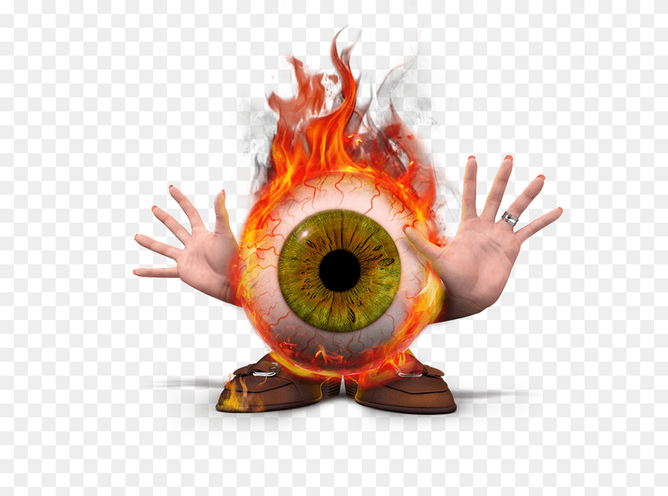 Fire Eyes Burning Videojuegos Te Pueden Dejar Ciego Campaigns For Dry Eye, Body Part, Finger, Hand, Person Free Png