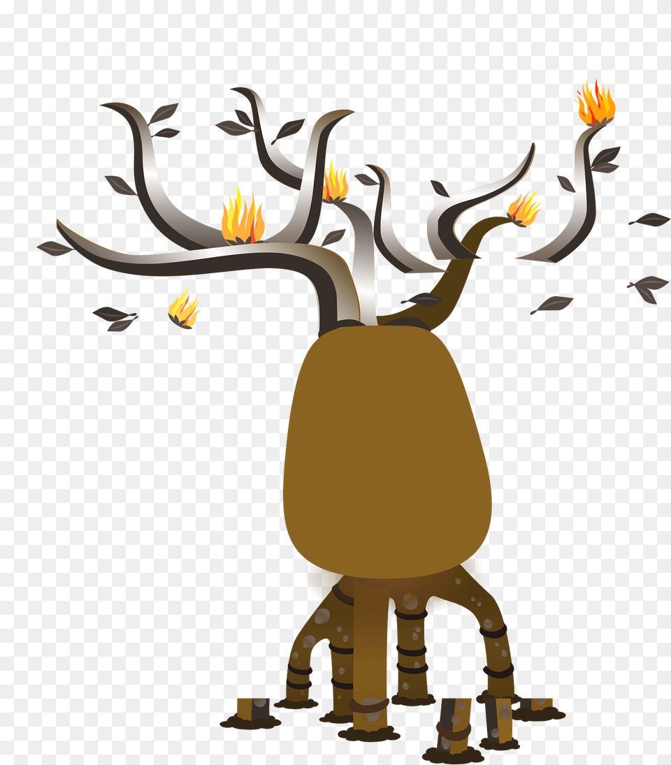 Fire Fantasy Tree Hut Clipart, Animal, Deer, Mammal, Wildlife Free Transparent Png