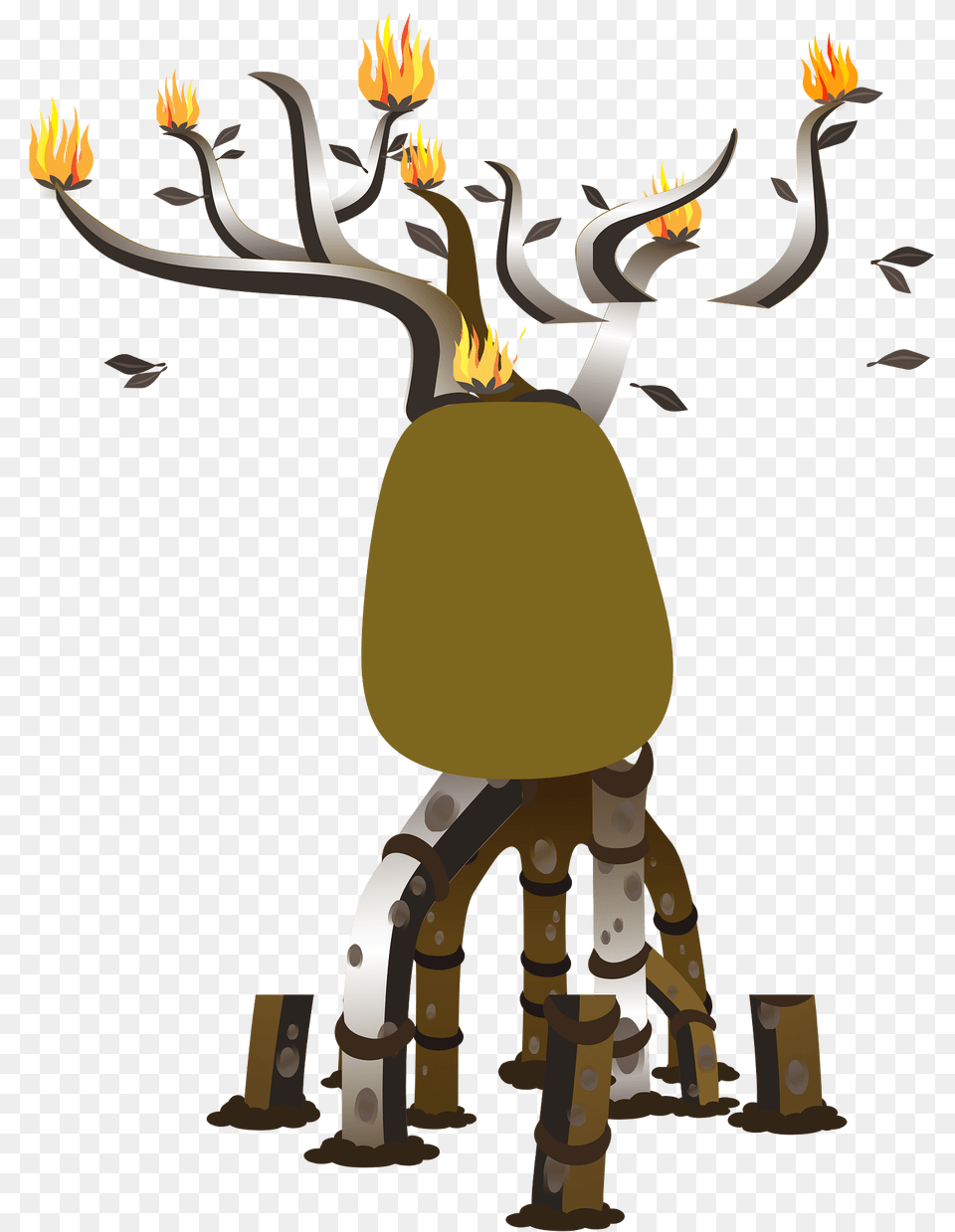 Fire Fantasy Tree Hut Clipart, Animal, Deer, Mammal, Wildlife Free Png Download