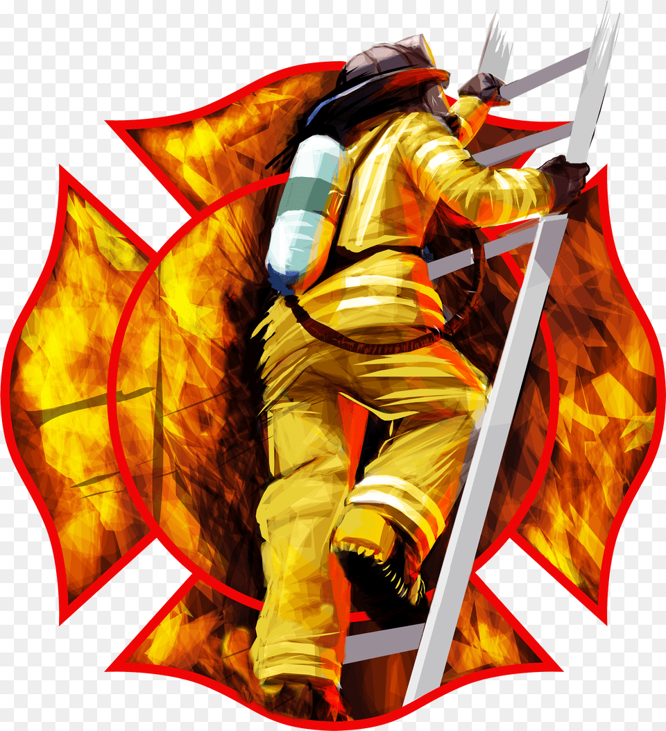 Fire Fighter Fabric Custom Print Panel Firefighter Firefighter Fabric Panel Free Png Download