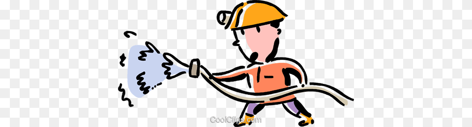 Fire Fighter Putting Out A Fire Royalty Vector Clip Art, Clothing, Hardhat, Helmet, Cleaning Free Transparent Png