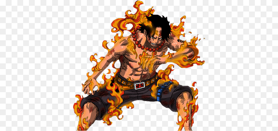 Fire Fist Ace Vs Genos Fire Fist Ace, Flame, Adult, Male, Man Free Png Download