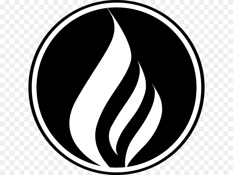 Fire Flame Black Circle Logo Symbol Icon Black And White Fire Clipart Free Transparent Png