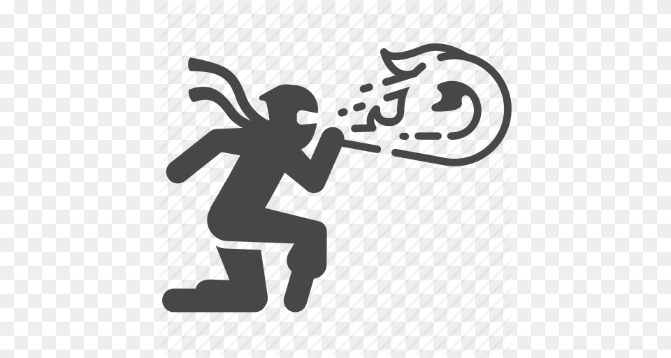 Fire Flame Japanese Ninja Ninjutsu Show Spit Fire Icon, Person Free Png