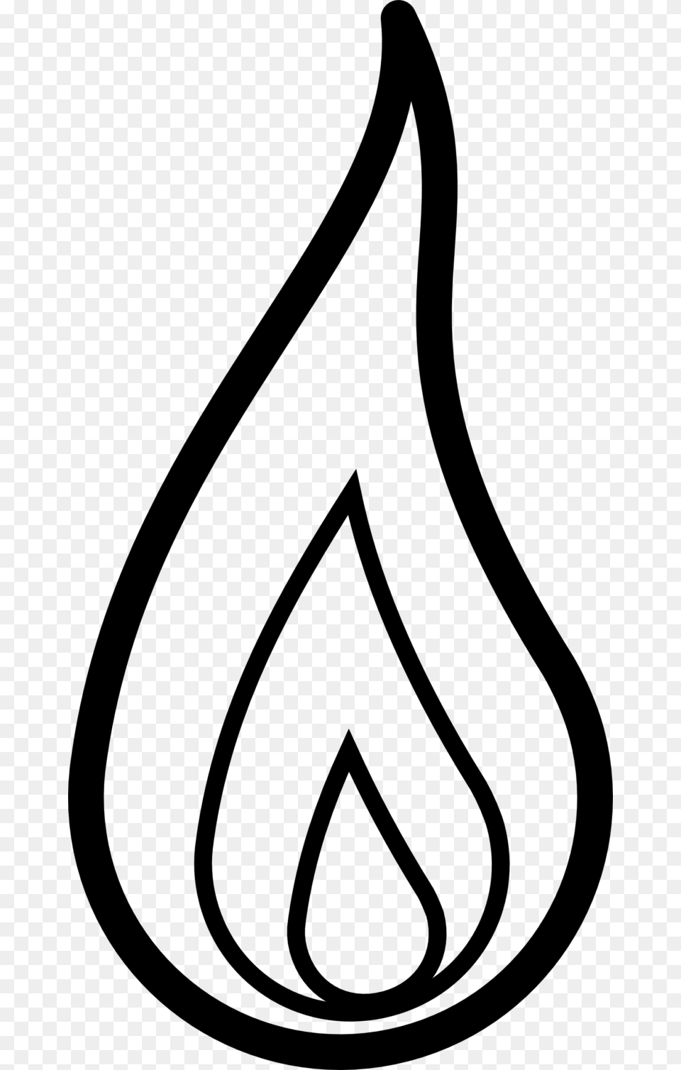 Fire Flames Clipart Black And White Gray Free Png
