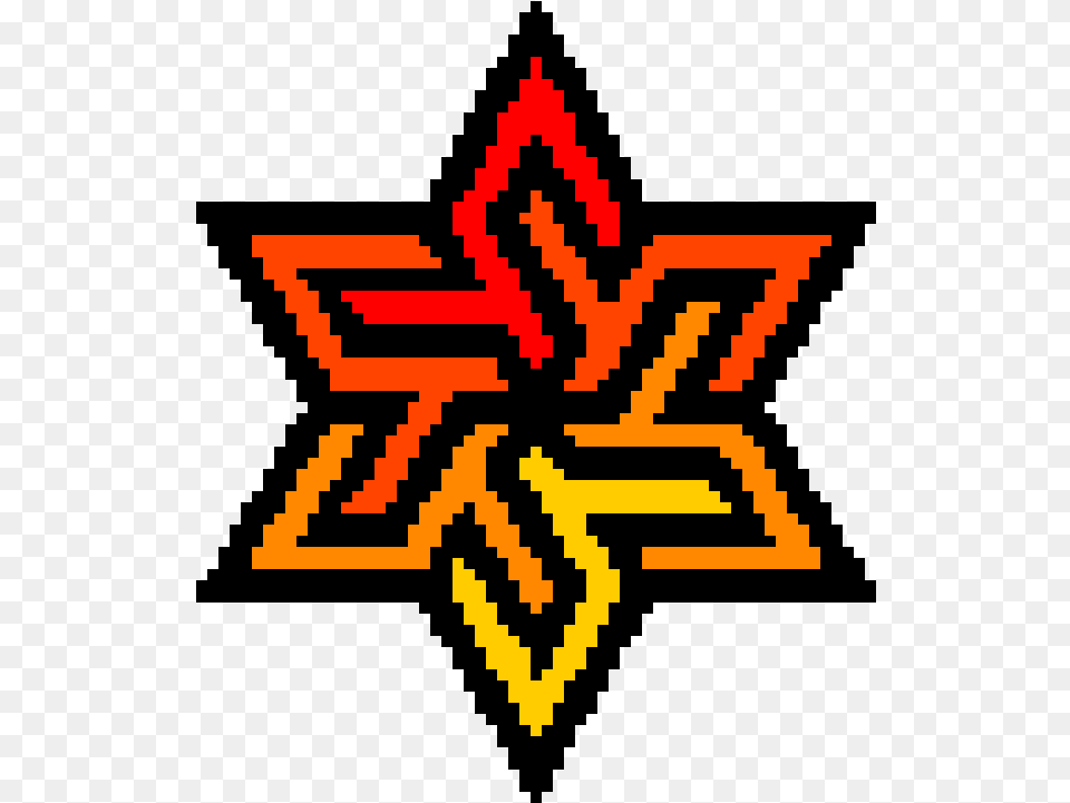 Fire Flower Example Of Pixel Art Full Size Download Rainbow Star Pixel, Pattern, Cross, Symbol, Outdoors Free Transparent Png