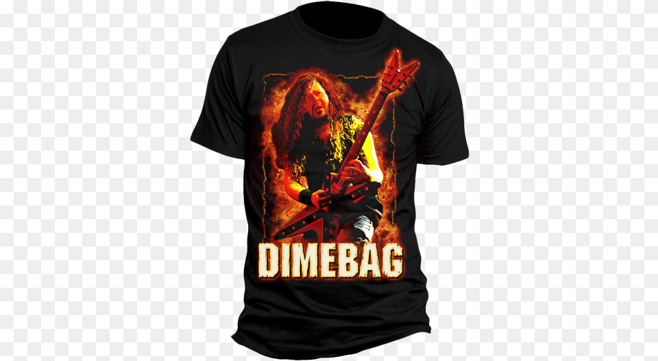 Fire Frame T Pantera Yesterday Don T Mean, Clothing, T-shirt, Adult, Guitar Png Image