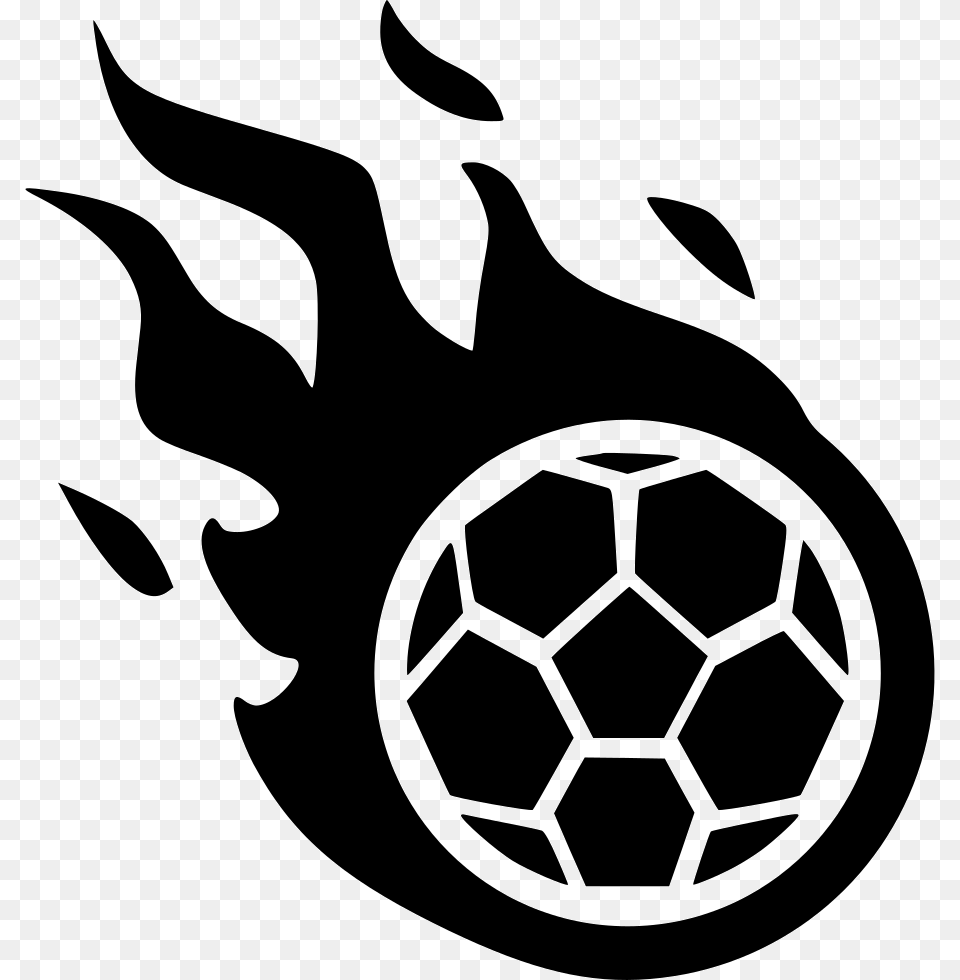Fire Game Foot Soccer Fly Comments Football, Stencil, Ball, Sport, Soccer Ball Free Transparent Png