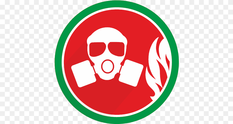 Fire Gasmask Protect Icon Fire, Sticker, Logo, Person, Face Png Image