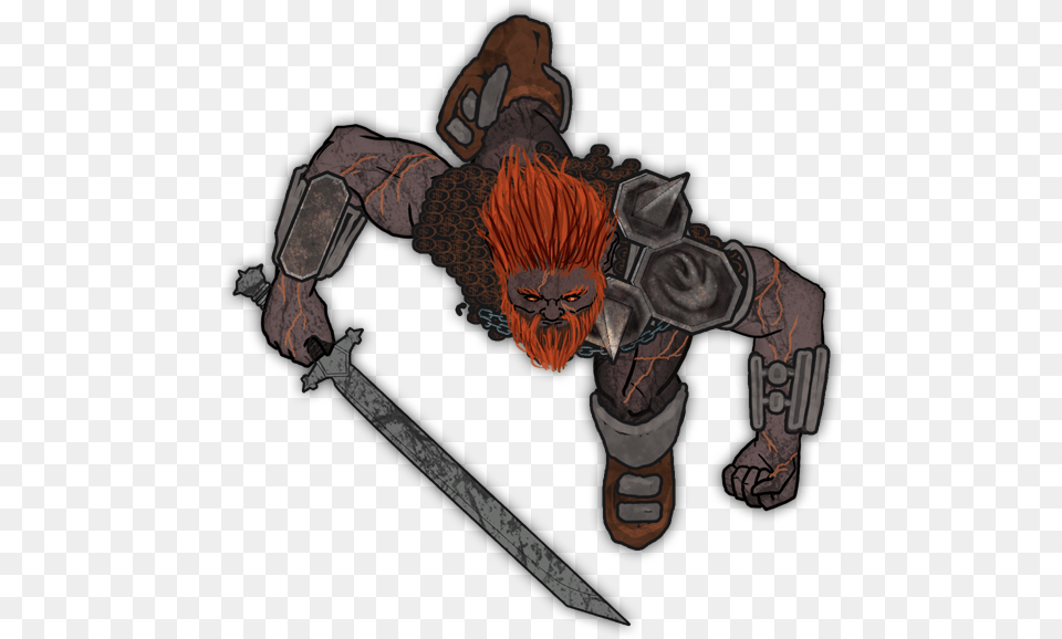 Fire Giant Illustration, Person, Face, Head, Sword Free Png Download