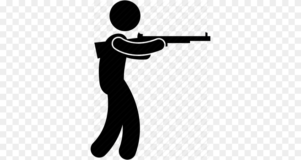 Fire Gun Man Rifle Shoot Shot Using Icon Png