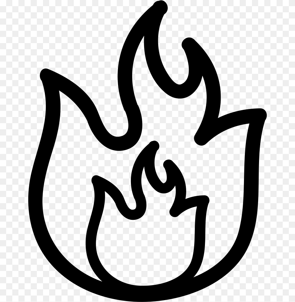 Fire Hand Drawn Outlines Flame Fire Outline, Stencil, Electronics, Hardware, Symbol Png
