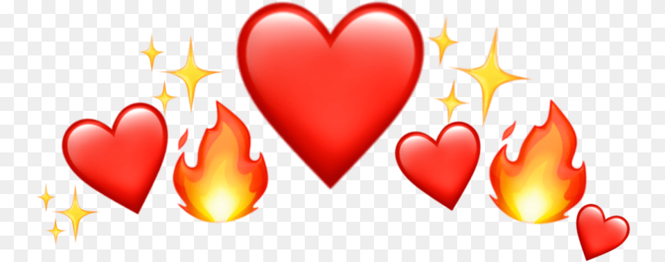 Fire Heart Emoji Shine Yellow Red Cute Tumblr, Symbol Free Transparent Png