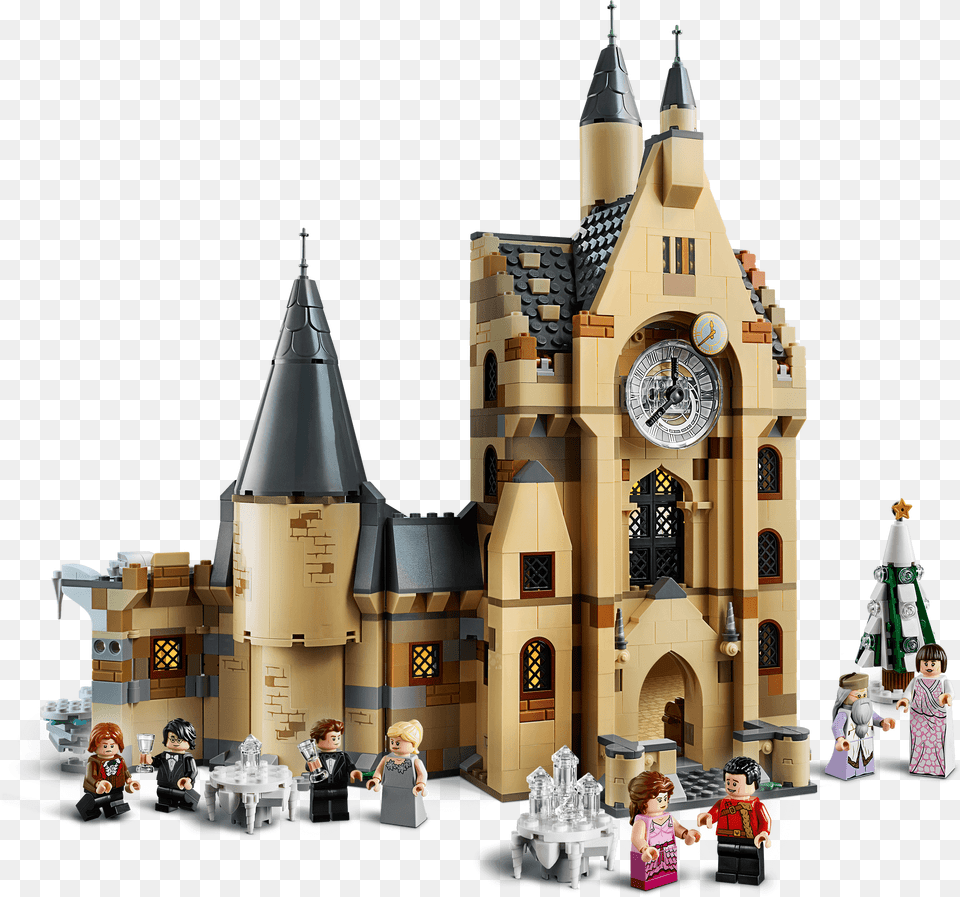 Fire Hogwarts Castle Clock Tower Lego Harry Clock Tower, Architecture, Building, Clock Tower, Person Png Image