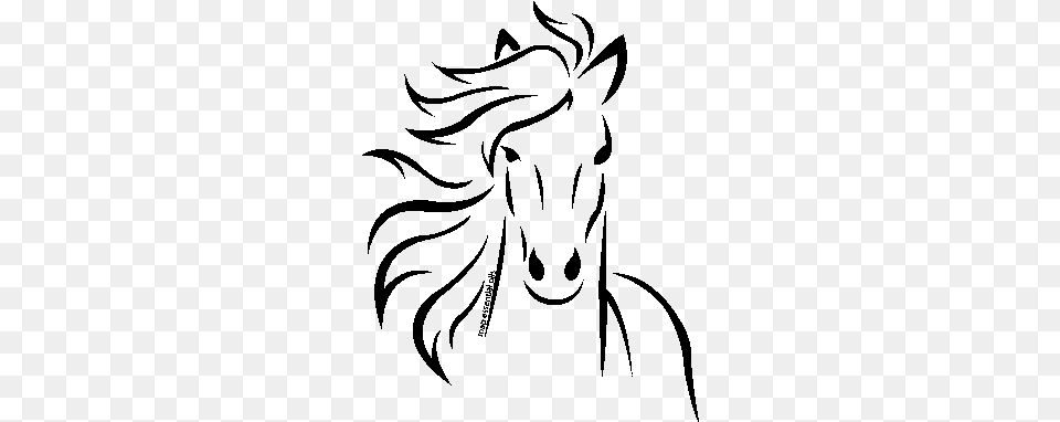 Fire Horse Head Drawing, Gray Free Png