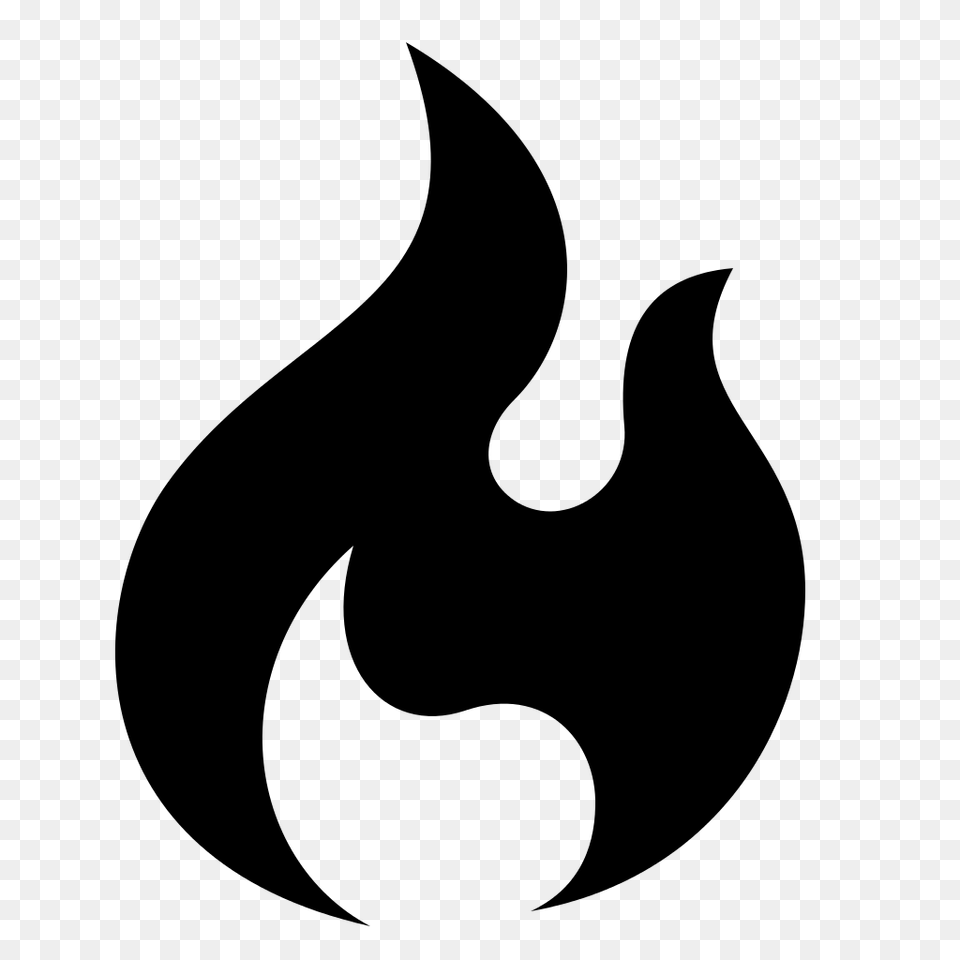 Fire Icon, Gray Free Png