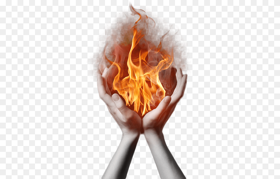 Fire Hands Holding Fire, Flame, Bonfire Png Image