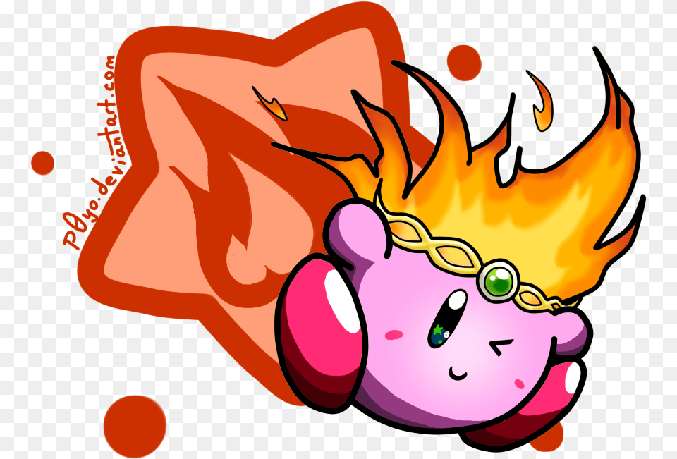 Fire Kirby Fanart, Art, Graphics, Baby, Face Free Png Download