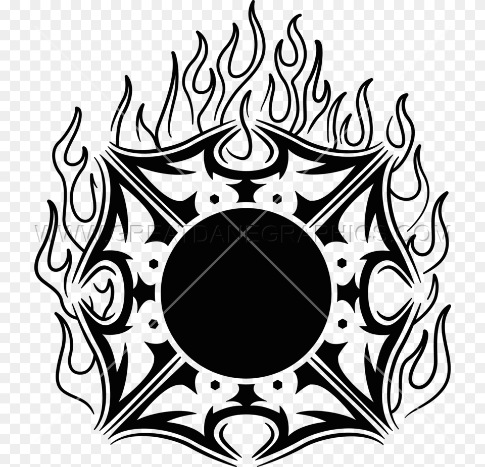 Fire Maltese Cross Maltese Cross With Fire, Emblem, Symbol, Bow, Weapon Free Png Download