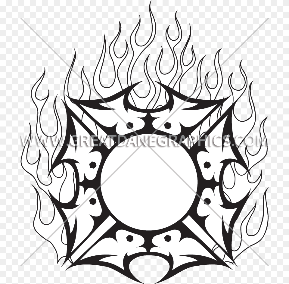 Fire Maltese Cross Production Ready Artwork For T Shirt Printing, Emblem, Symbol, Bonfire, Flame Png Image