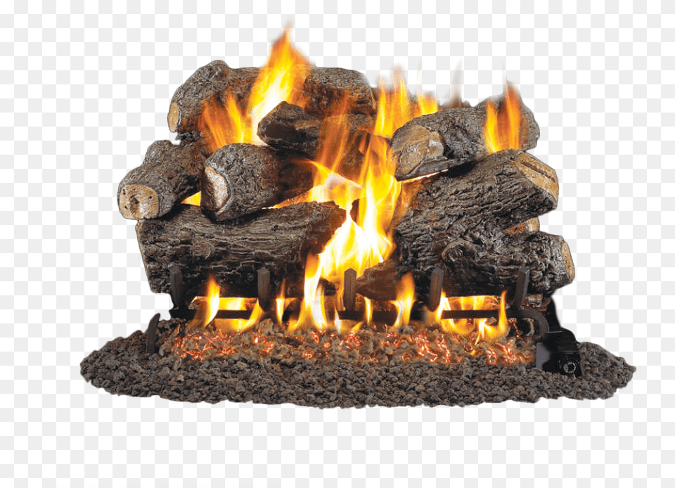 Fire On Wood, Fireplace, Indoors, Flame, Bonfire Free Png Download