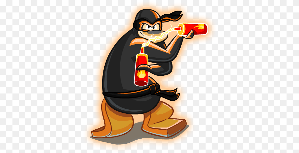 Fire Penguin Glowing Club Penguin All Ninjas, Kneeling, Person, Baby Free Png