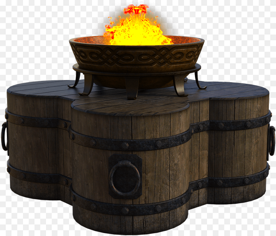Fire Pit Barrels Image On Pixabay Fountain, Forge, Flame Free Transparent Png