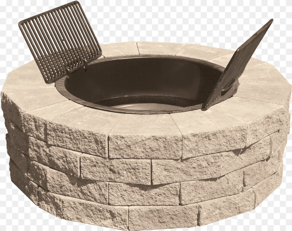 Fire Pit Image With No Background Nicolock Serafina Travertine Fire Pit, Path, Walkway, Flagstone, Tub Png