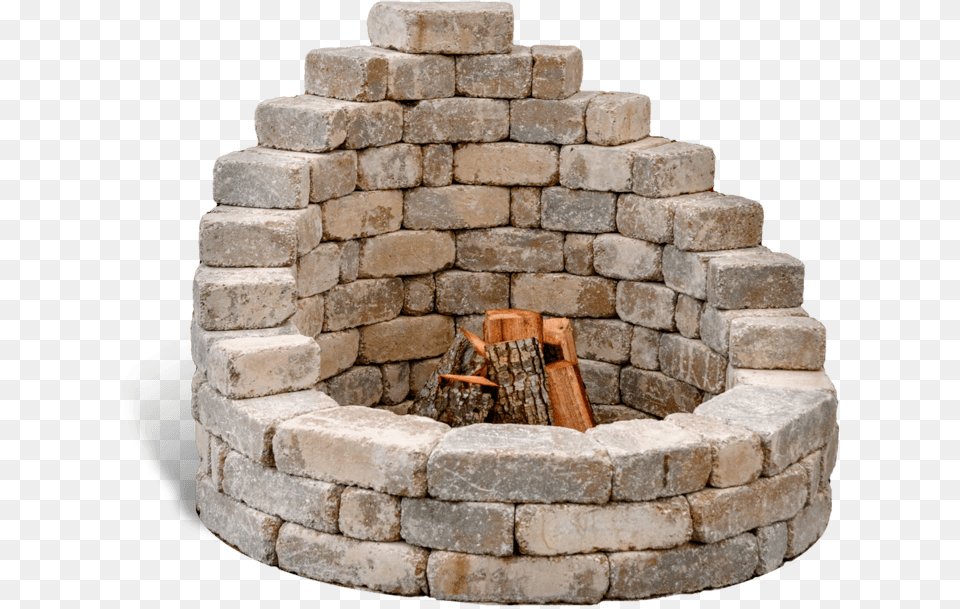 Fire Pit Is An Instant Backyard Stone Fire Pit Kit, Brick, Plant, Tree, Path Png