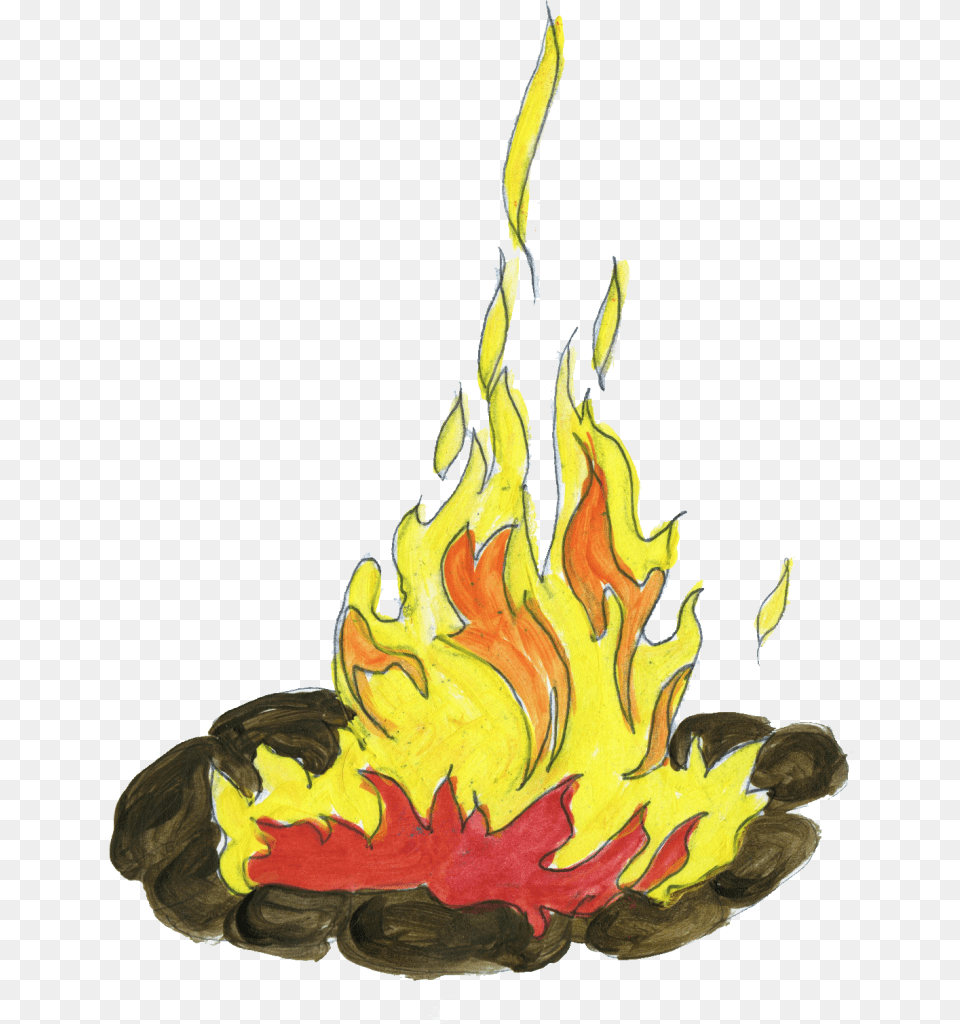 Fire Place Drawing At Getdrawings Drawings Of Fire, Leaf, Plant, Flame, Flower Free Png Download