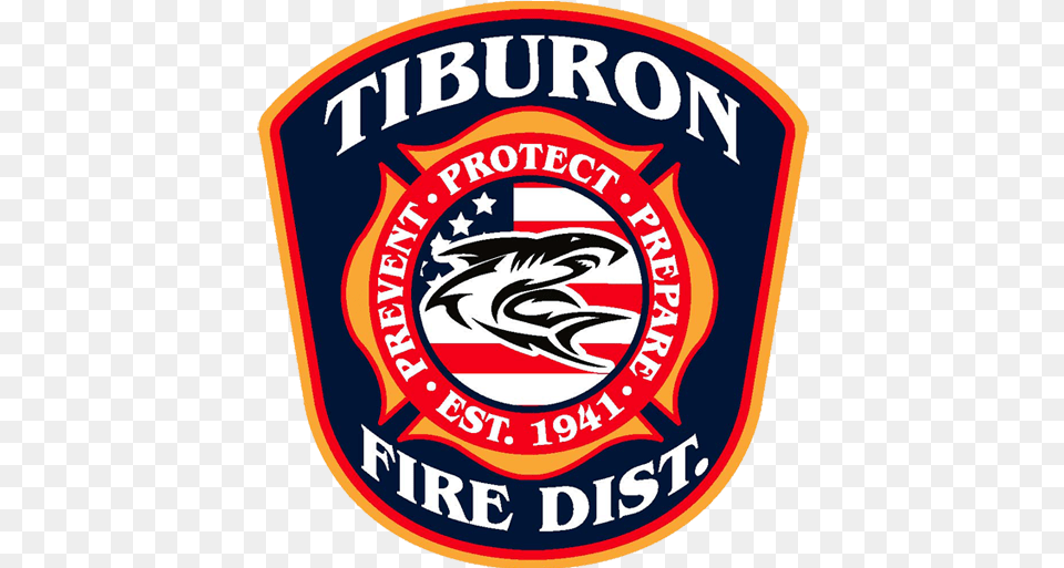 Fire Protection And Emergency Medical Services Ems For The Tiburon Fire Department Logo, Badge, Symbol, Food, Ketchup Free Png
