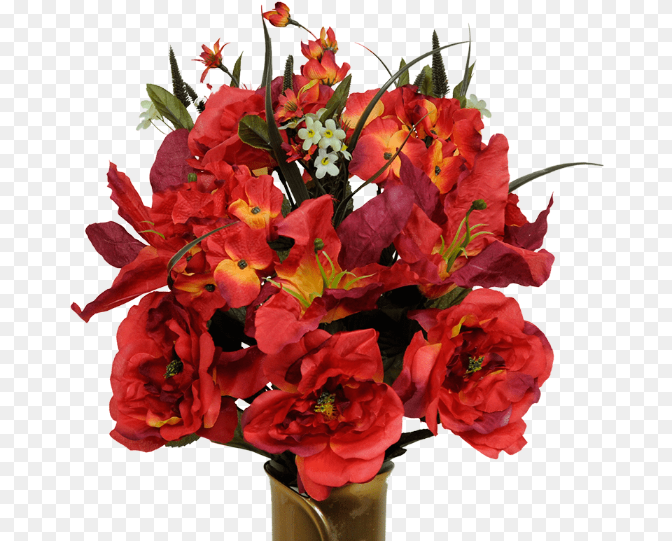 Fire Red Rose Amp Hydrangea Mix Bouquet, Flower, Flower Arrangement, Flower Bouquet, Plant Free Transparent Png