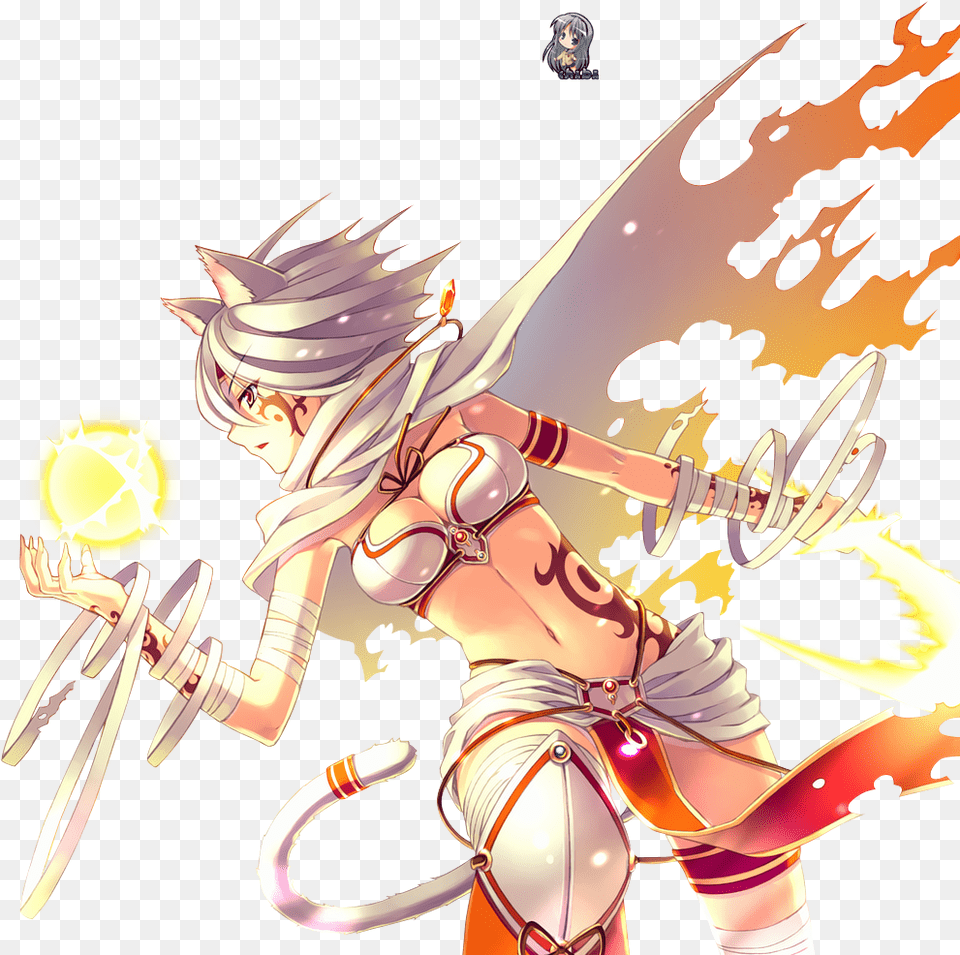 Fire Render Anime Girl White Hair Fights, Publication, Book, Comics, Adult Free Transparent Png