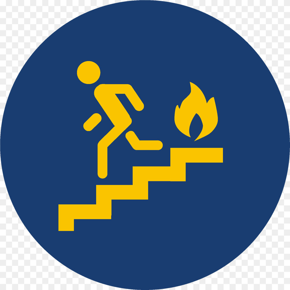 Fire Safety Stick Fire Escape Icon, Logo, Disk, Symbol Free Transparent Png