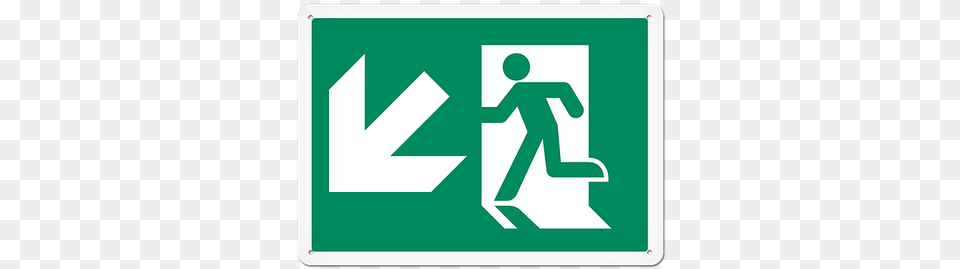 Fire Signs Running Man Sign Exit Down Left Japanese Emergency Exit Sign, Symbol, First Aid, Road Sign Free Png Download