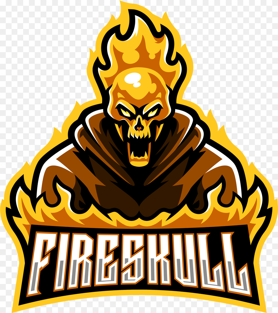Fire Skull Esport Mascot Logo Design By Fire Mascot Logo, Adult, Male, Man, Person Free Png