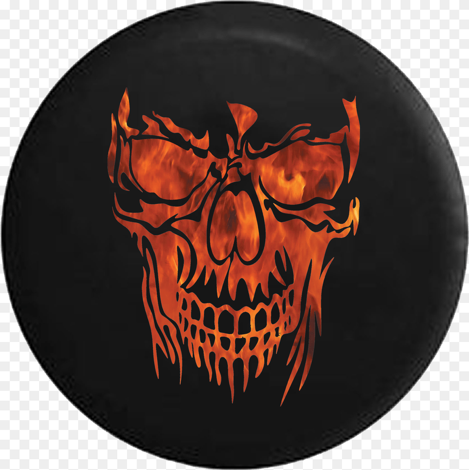 Fire Skull Hell And Back Flaming Skull Face Skull Jeep Skull Tire Cover, Plate Png Image