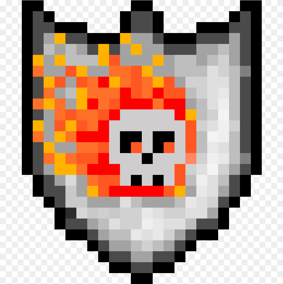 Fire Skull Shield Golden Apple Minecraft, Pattern Free Transparent Png