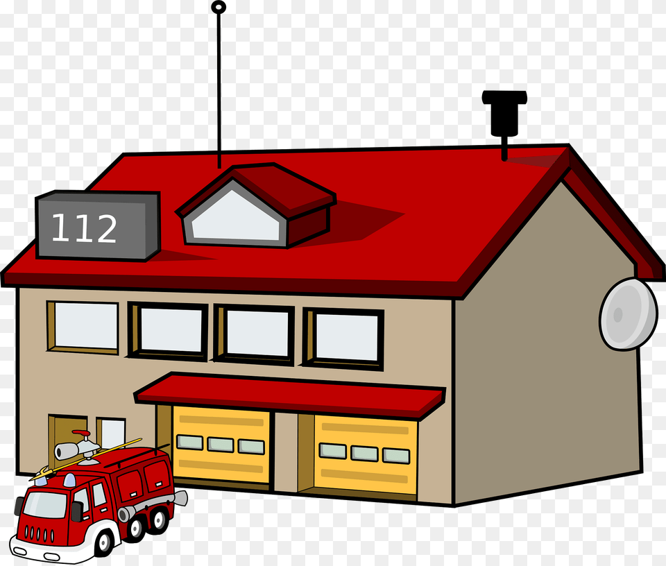 Fire Station Clipart, Car, Vehicle, Truck, Transportation Png Image