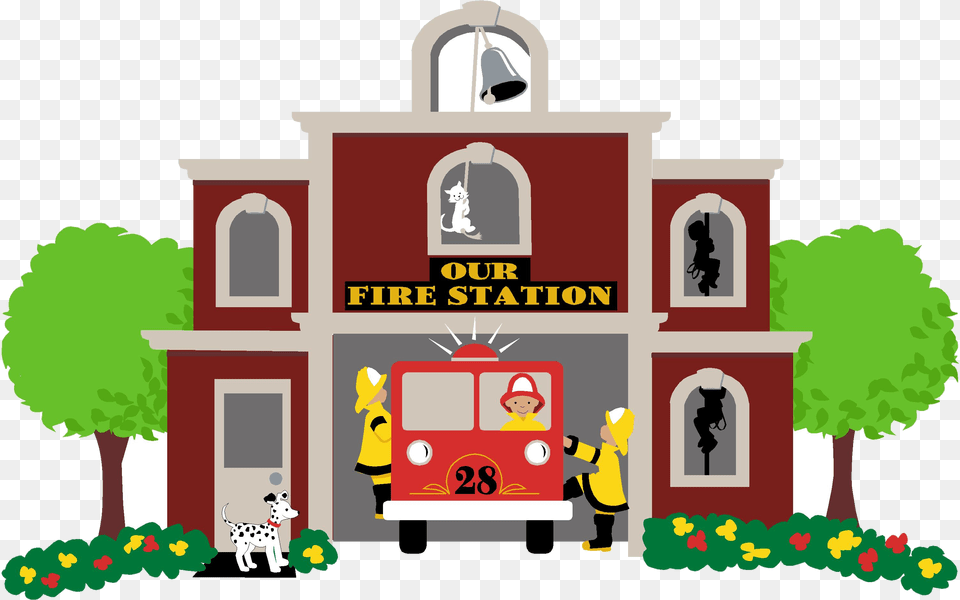 Fire Station Clipart Transparent 2 Transparent Fire Station Clipart, Villa, Housing, House, Building Free Png Download