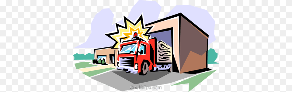 Fire Station Royalty Vector Clip Art Illustration, Transportation, Truck, Vehicle, Dynamite Free Png