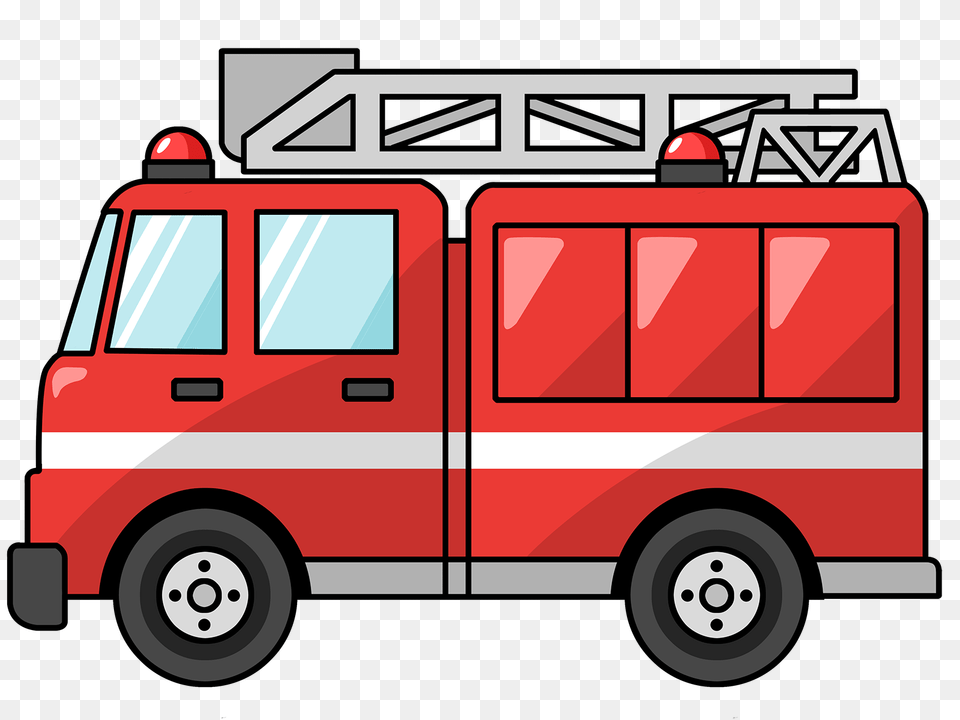 Fire Truck Clipart, Transportation, Vehicle, Fire Truck, Machine Png Image