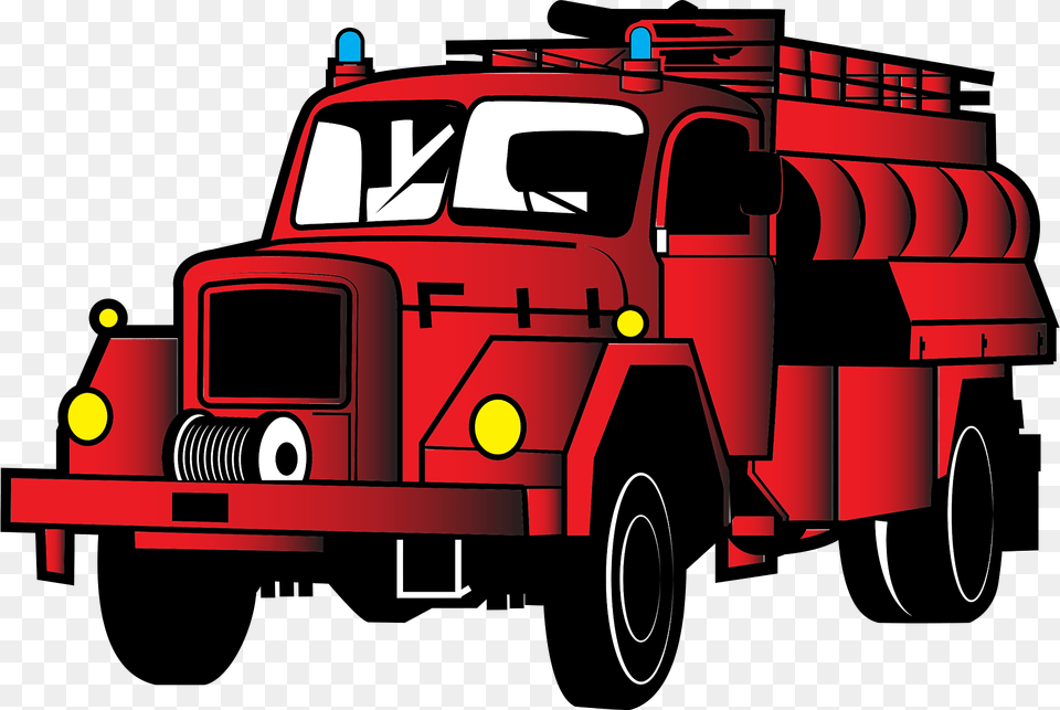 Fire Truck Clipart, Transportation, Vehicle, Fire Truck, Machine Png