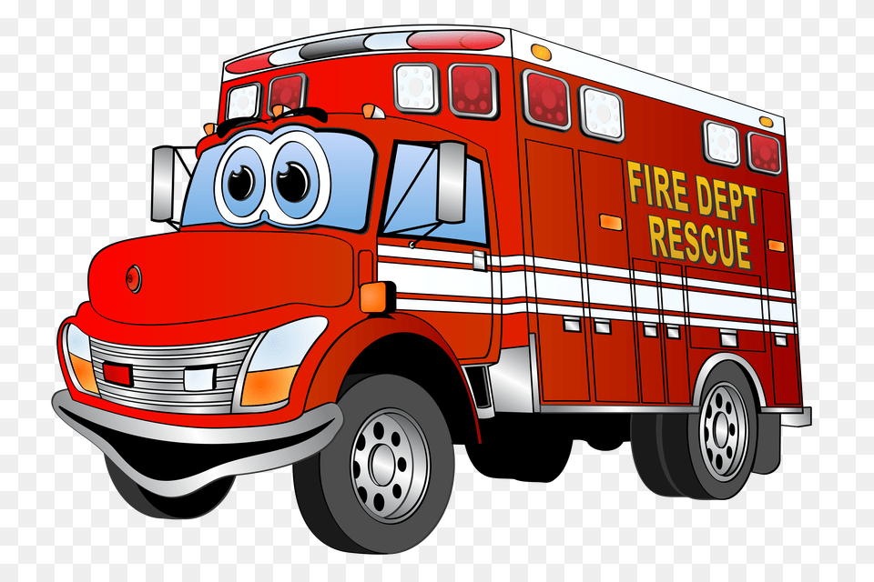 Fire Truck Clipart, Transportation, Vehicle, Van, Ambulance Png Image