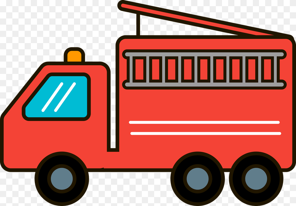 Fire Truck Clipart, Transportation, Vehicle, Fire Truck, Moving Van Png Image
