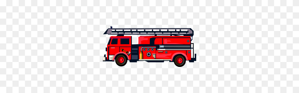 Fire Truck Clipart Side View, Transportation, Vehicle, Fire Truck, Machine Png Image